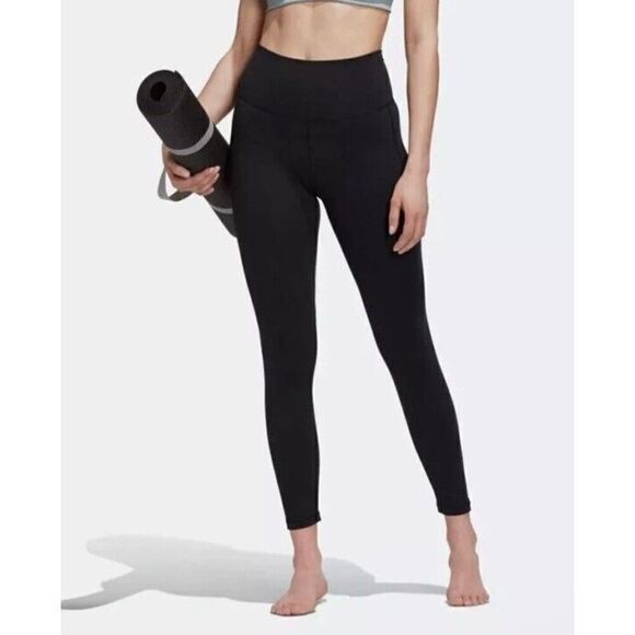 ADIDAS Women's Sz XSmall YOGA Studio 7/8 High-Rise Tight Leggings NWT Black - Picture 7 of 14
